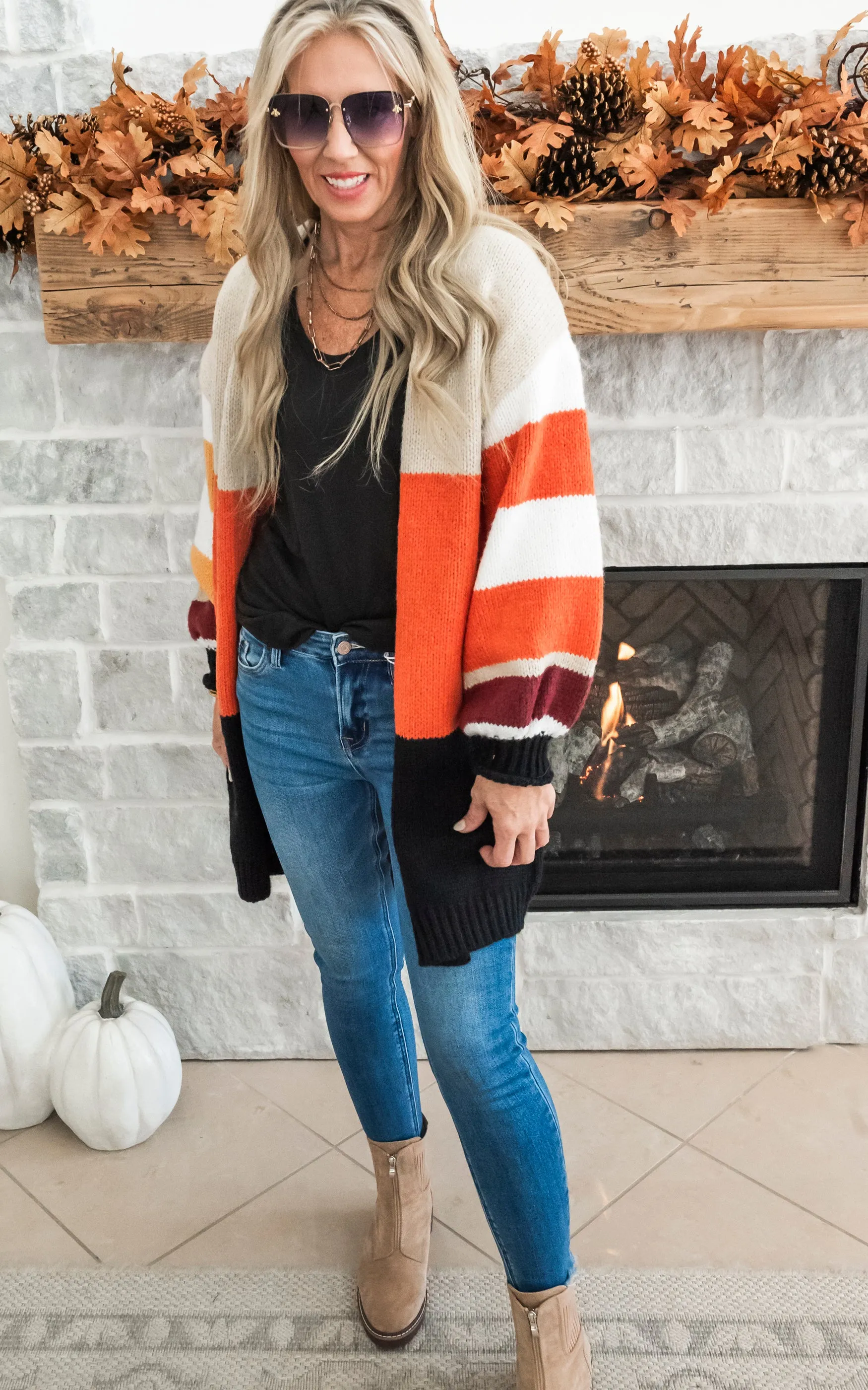 All Bundled Up Colorblock Cardigan - Final Sale