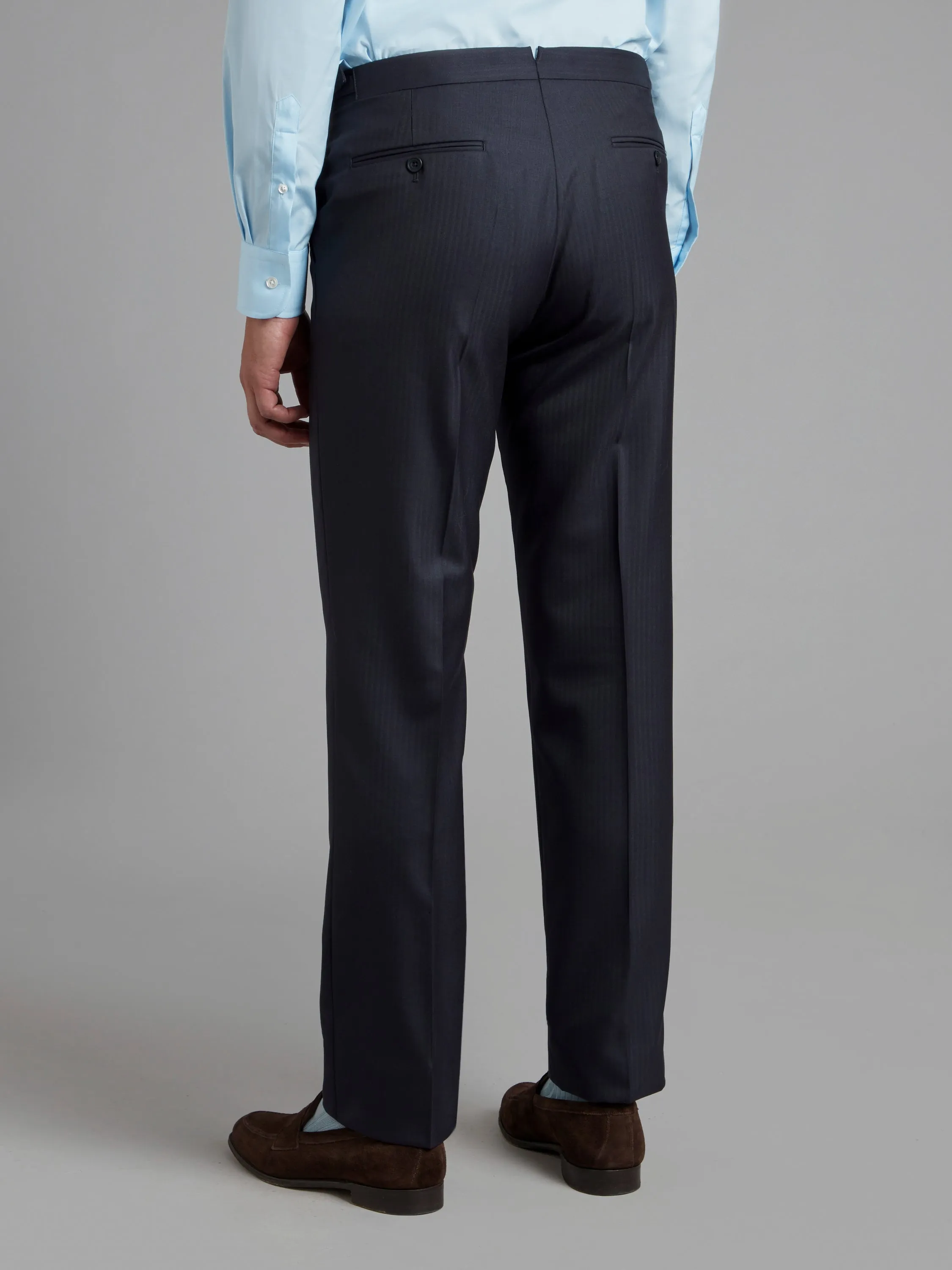 Astell Suit Pants - Midnight Navy Herringbone