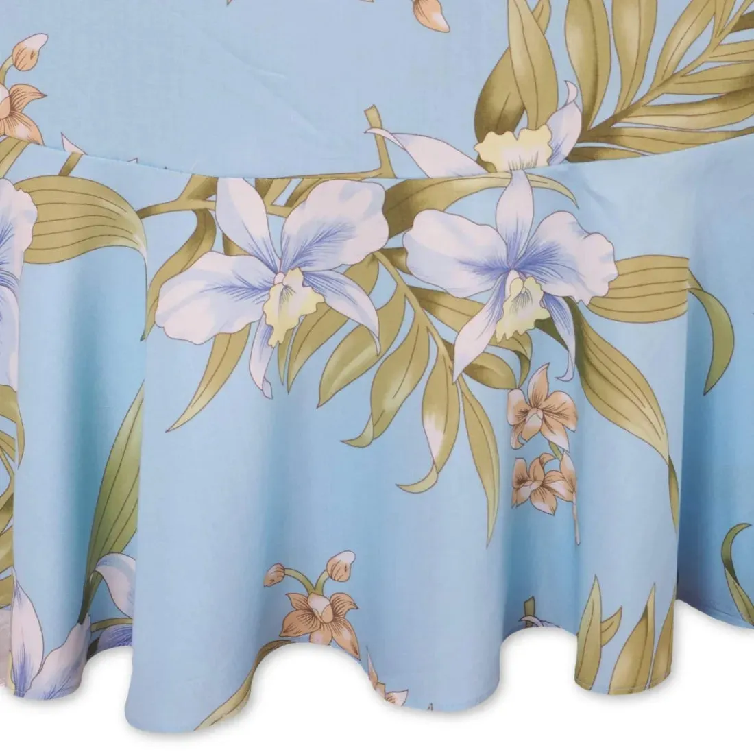 Bamboo Orchid Baby Blue Laka Hawaiian Dress