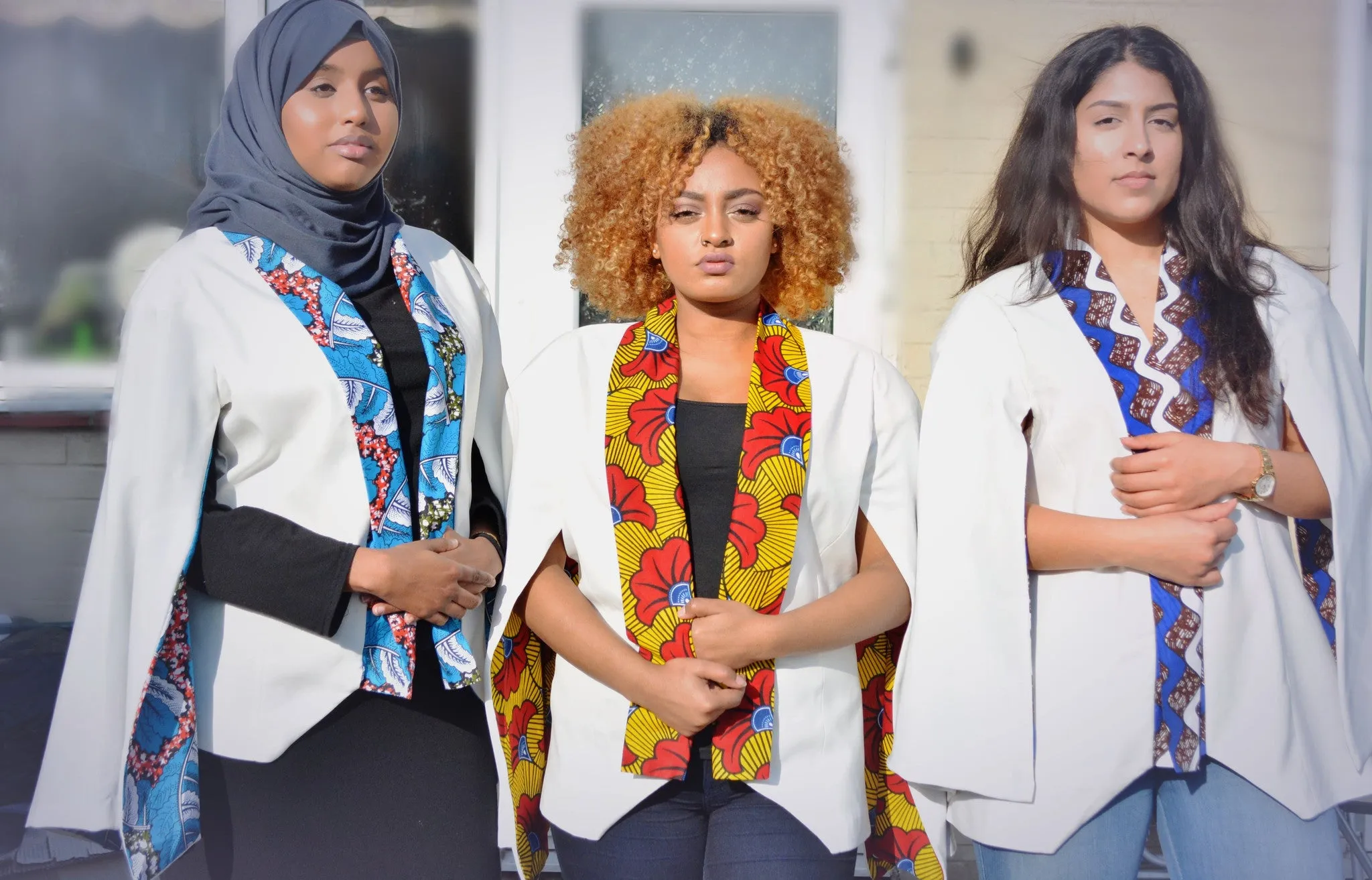 Bespoke Cape Blazer made with Ankara Print Fabric