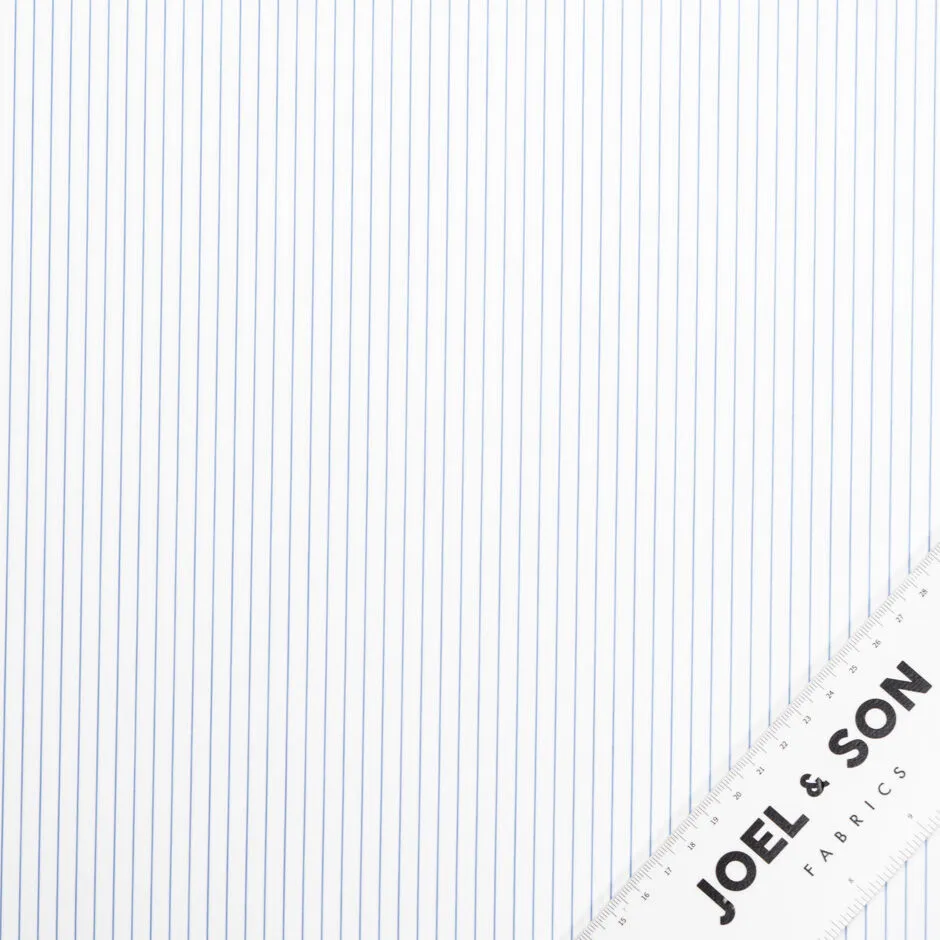 Blue Striped White Jacquard Superfine Cotton