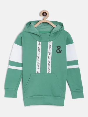 Boys Printed Regular Sea Green Sweatshirt