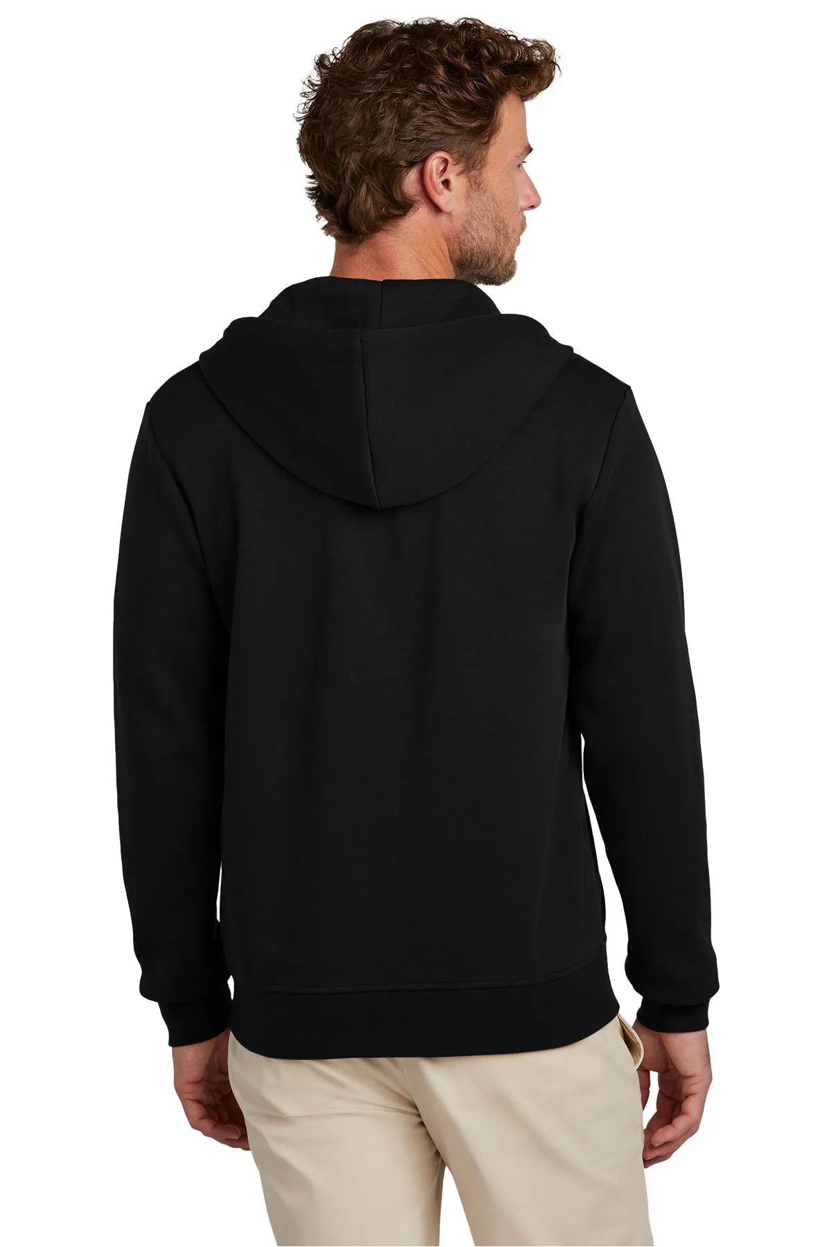 Brooks Brothers Double-Knit Full-Zip Hoodie, Deep Black