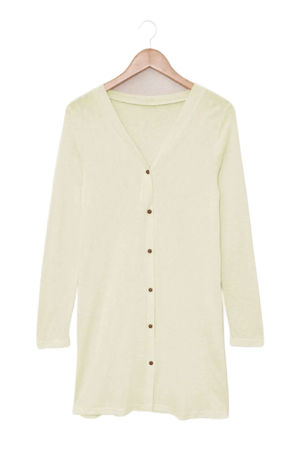 Button Front V-Neck Cardigan