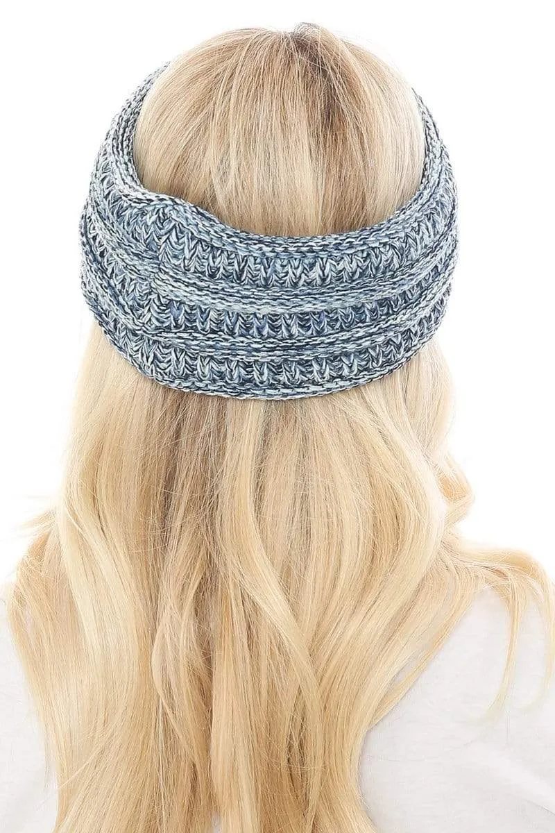 C.C HW826 - Soft Stretch Winter Warm Cable Knit Fuzzy Lined Ribbed Ear Warmer Headband