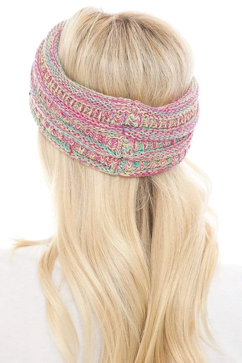 C.C HW826 - Soft Stretch Winter Warm Cable Knit Fuzzy Lined Ribbed Ear Warmer Headband