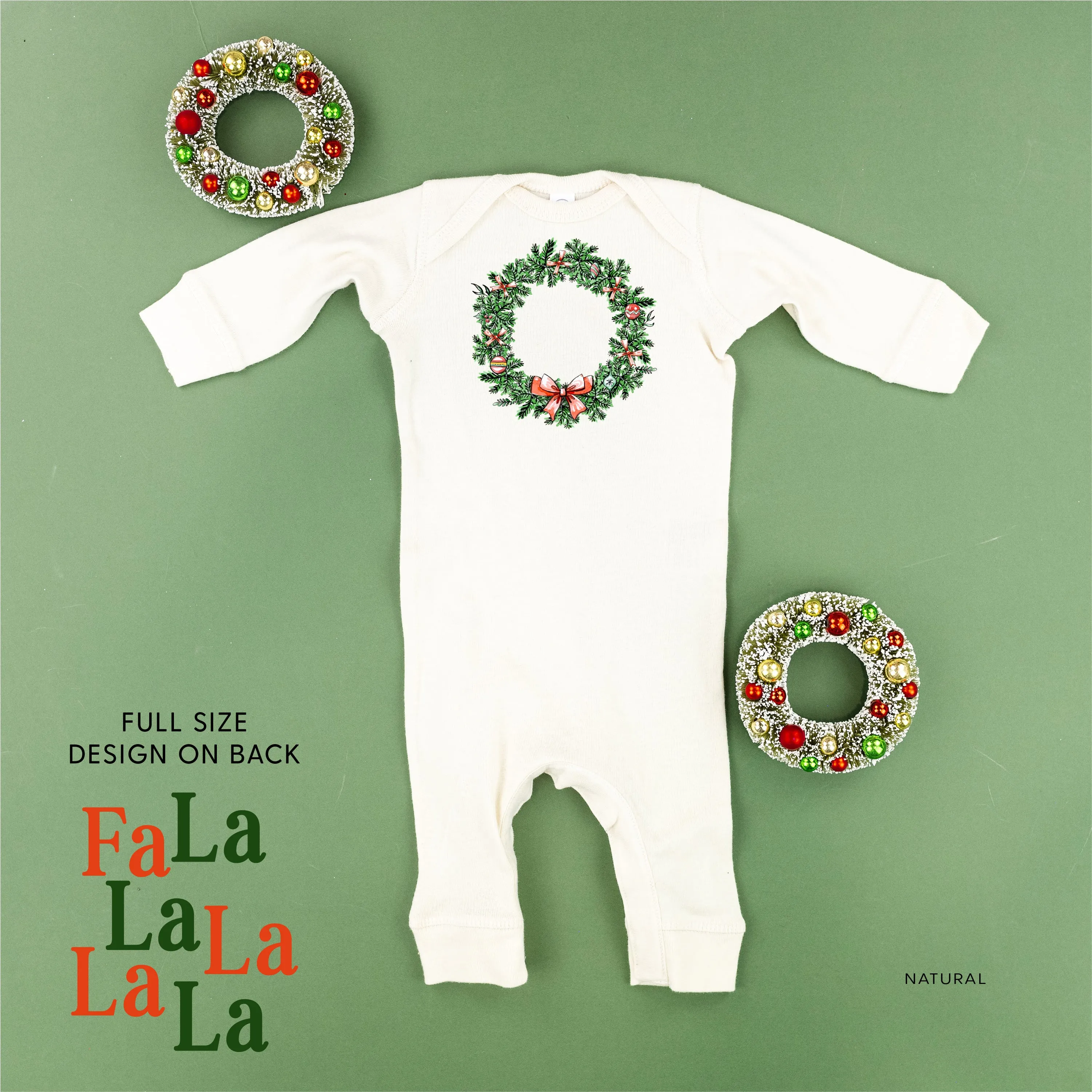 Christmas Wreath - Fa La La La La La (f&b) - Baby Sleeper