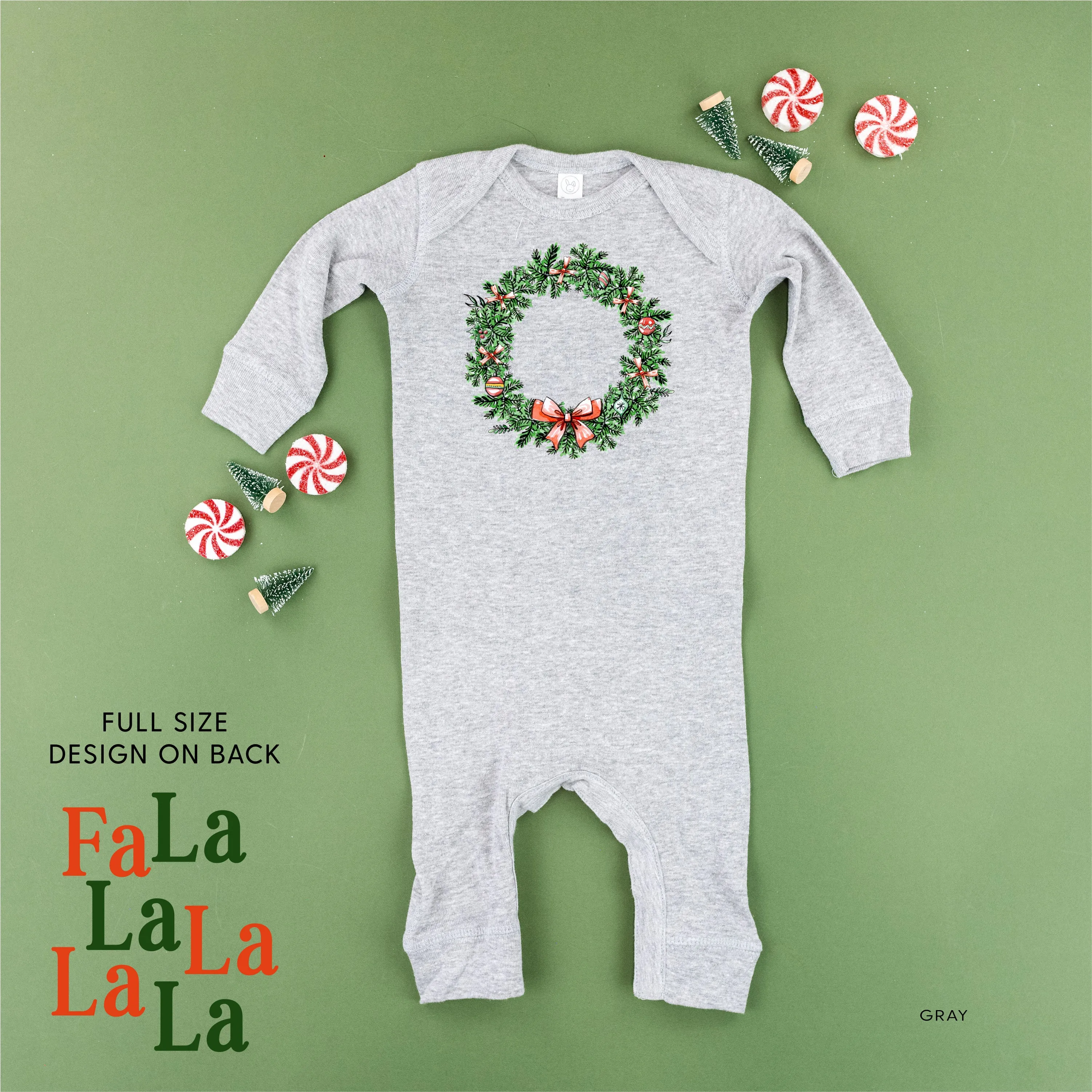 Christmas Wreath - Fa La La La La La (f&b) - Baby Sleeper