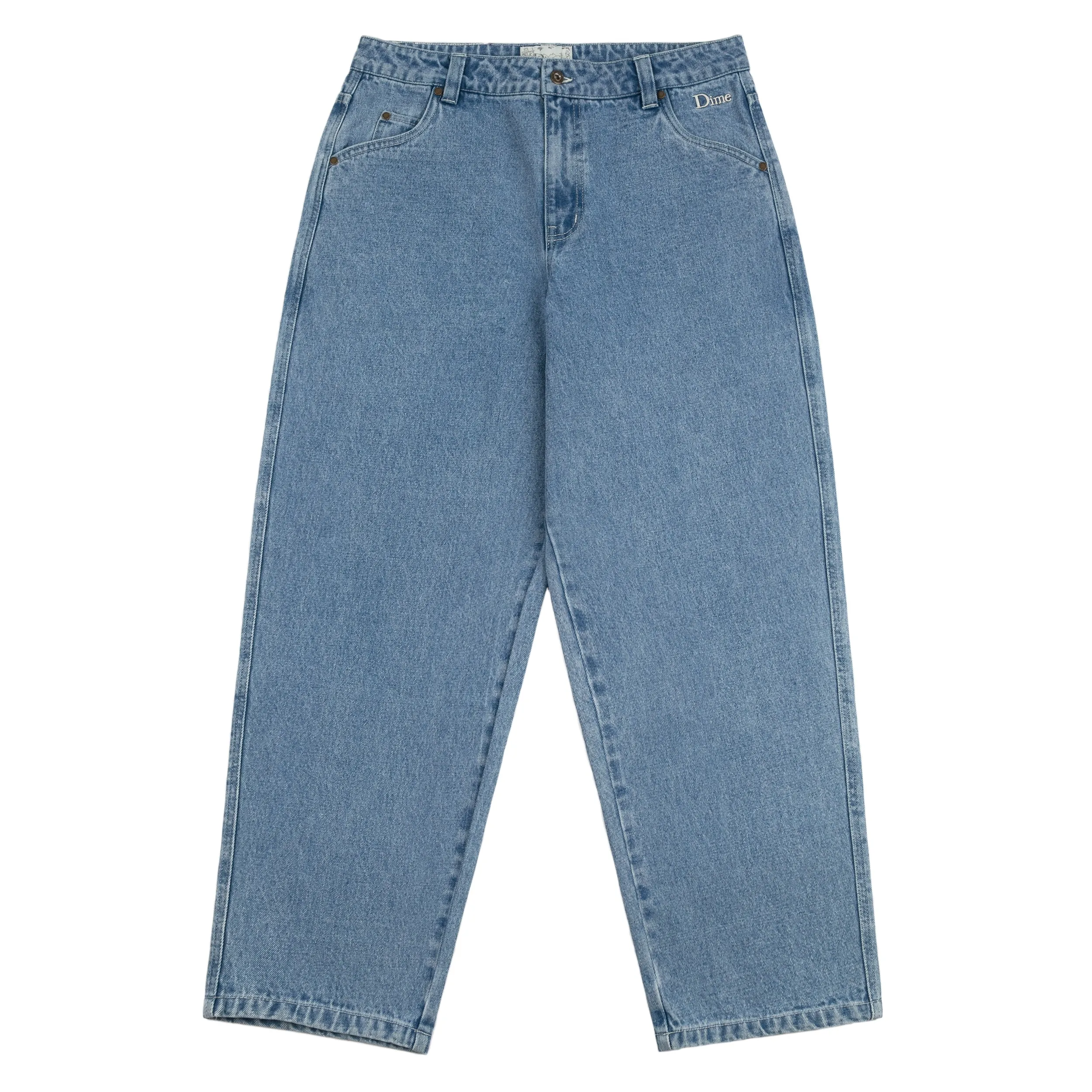 Classic Baggy Denim Pants, Blue Washed