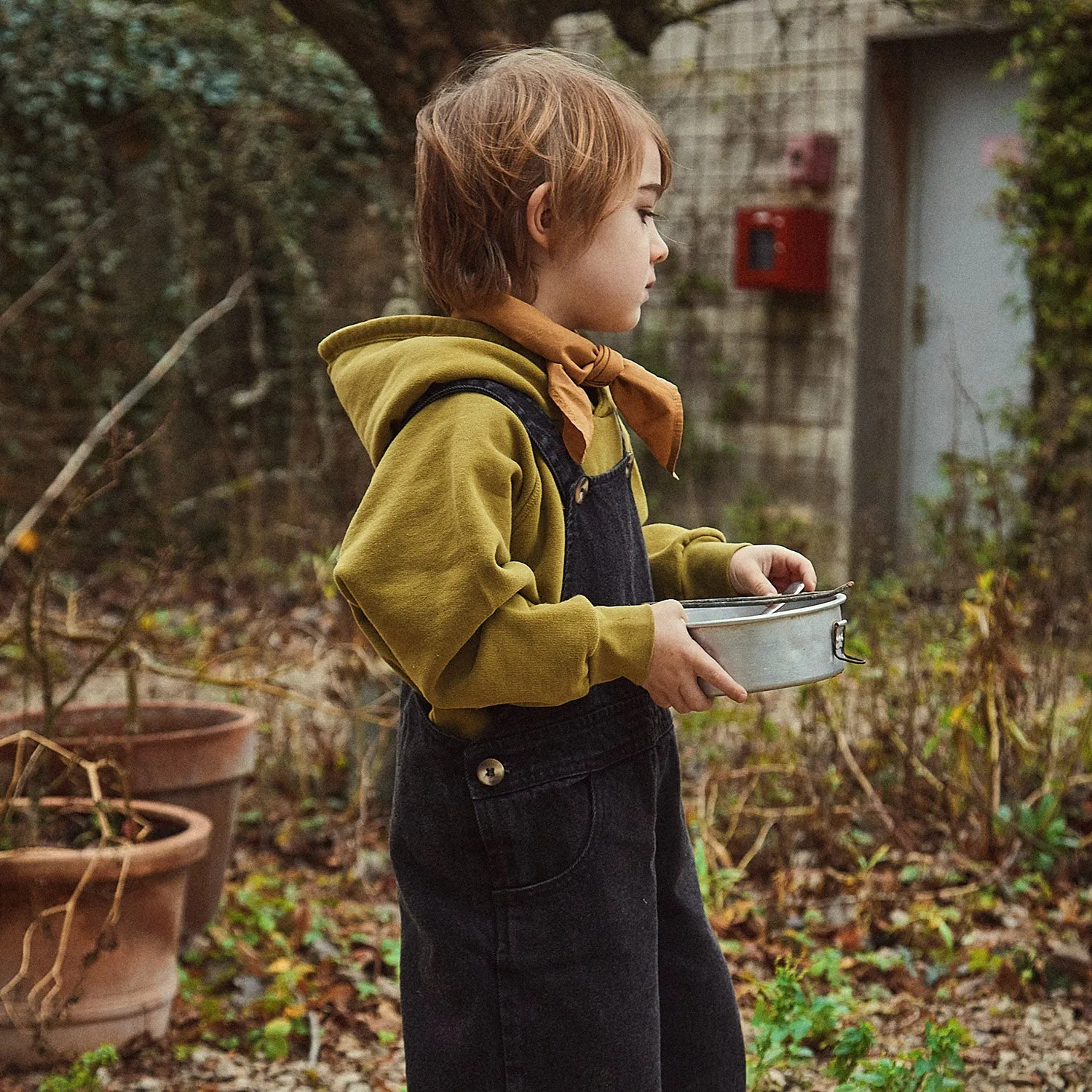 Cotton Fleece Citron Hooded Sweatshirt - Green Moss