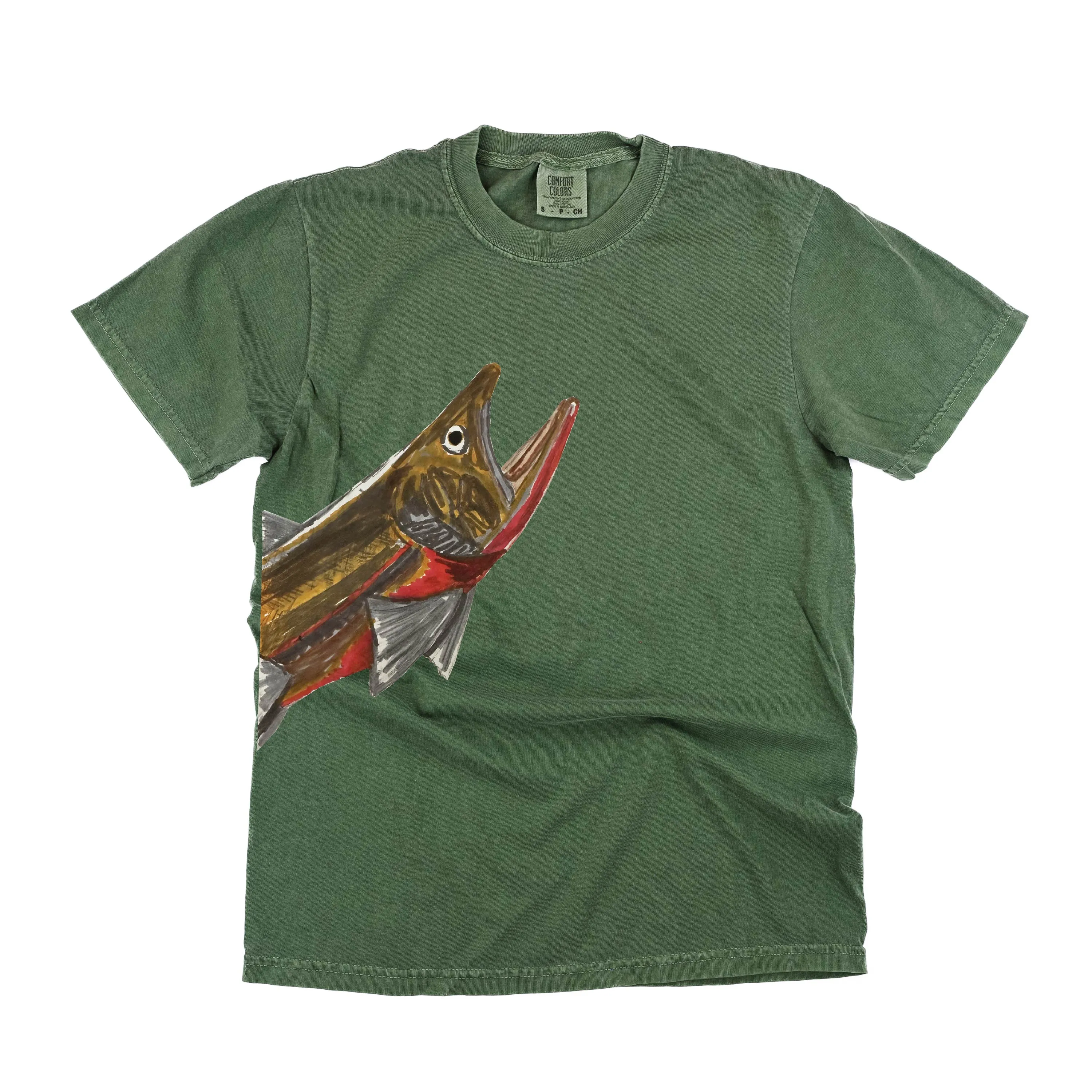 Cutthroat Trout - Hand Drawn - SHORT SLEEVE COMFORT COLORS TEE