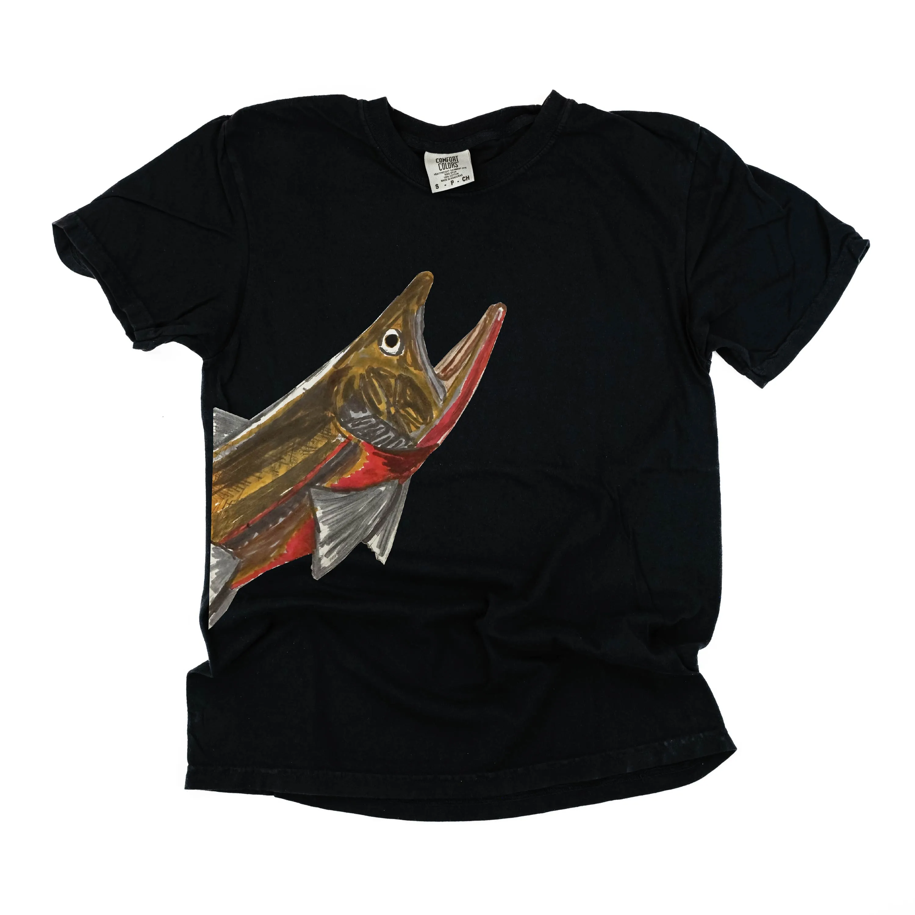 Cutthroat Trout - Hand Drawn - SHORT SLEEVE COMFORT COLORS TEE