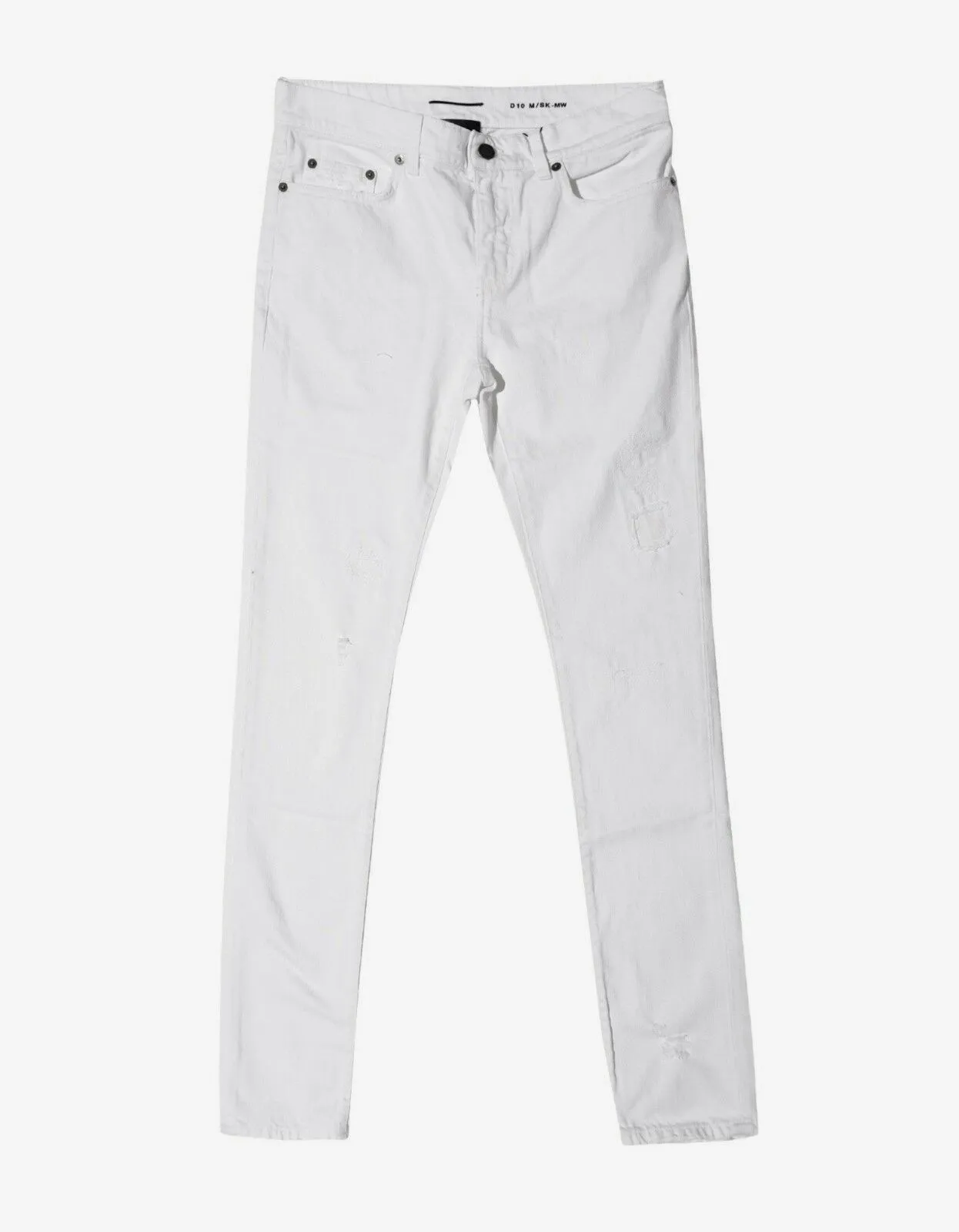 D10 White Distressed Skinny Jeans