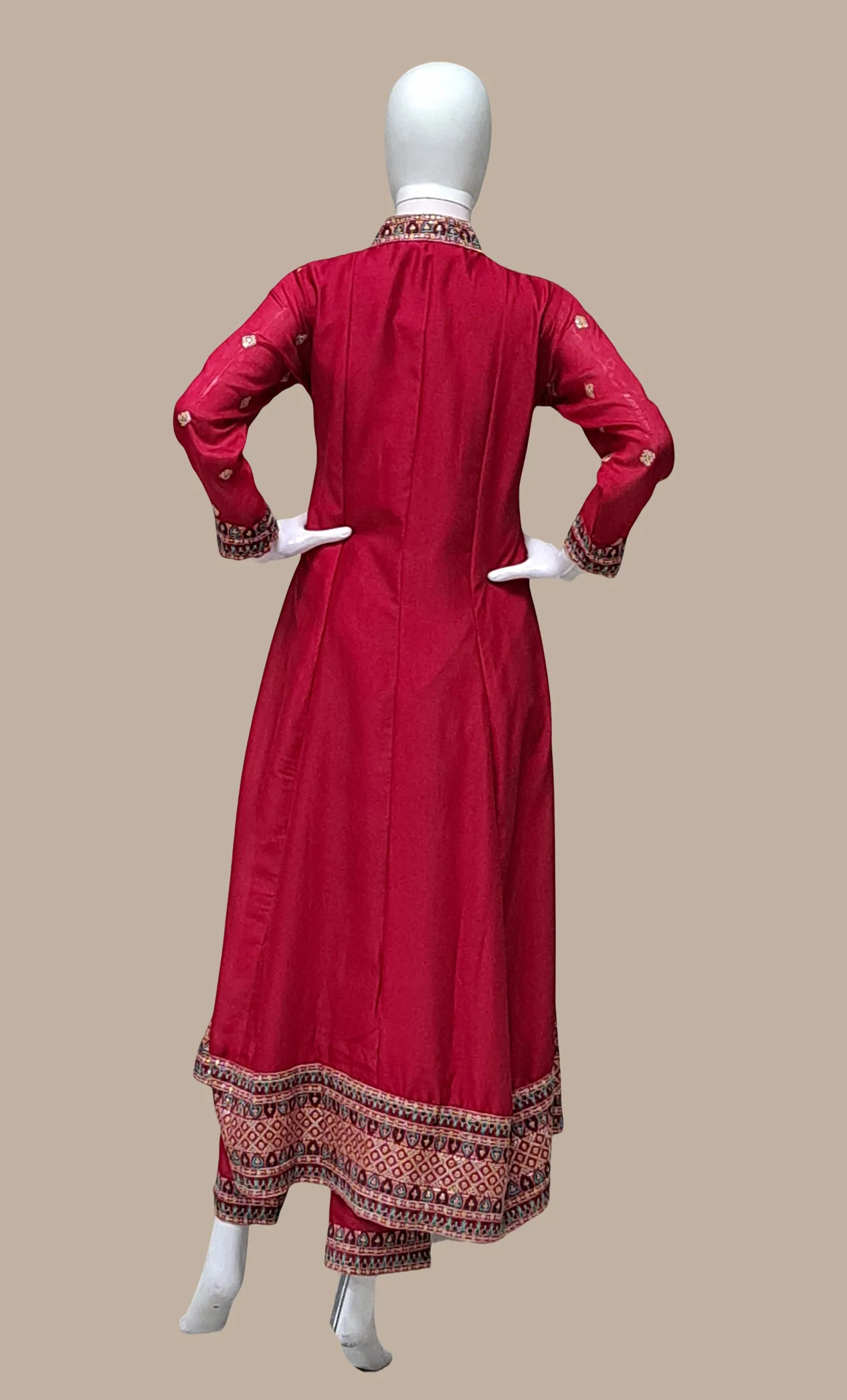 Dark Cerise Embroidered Punjabi