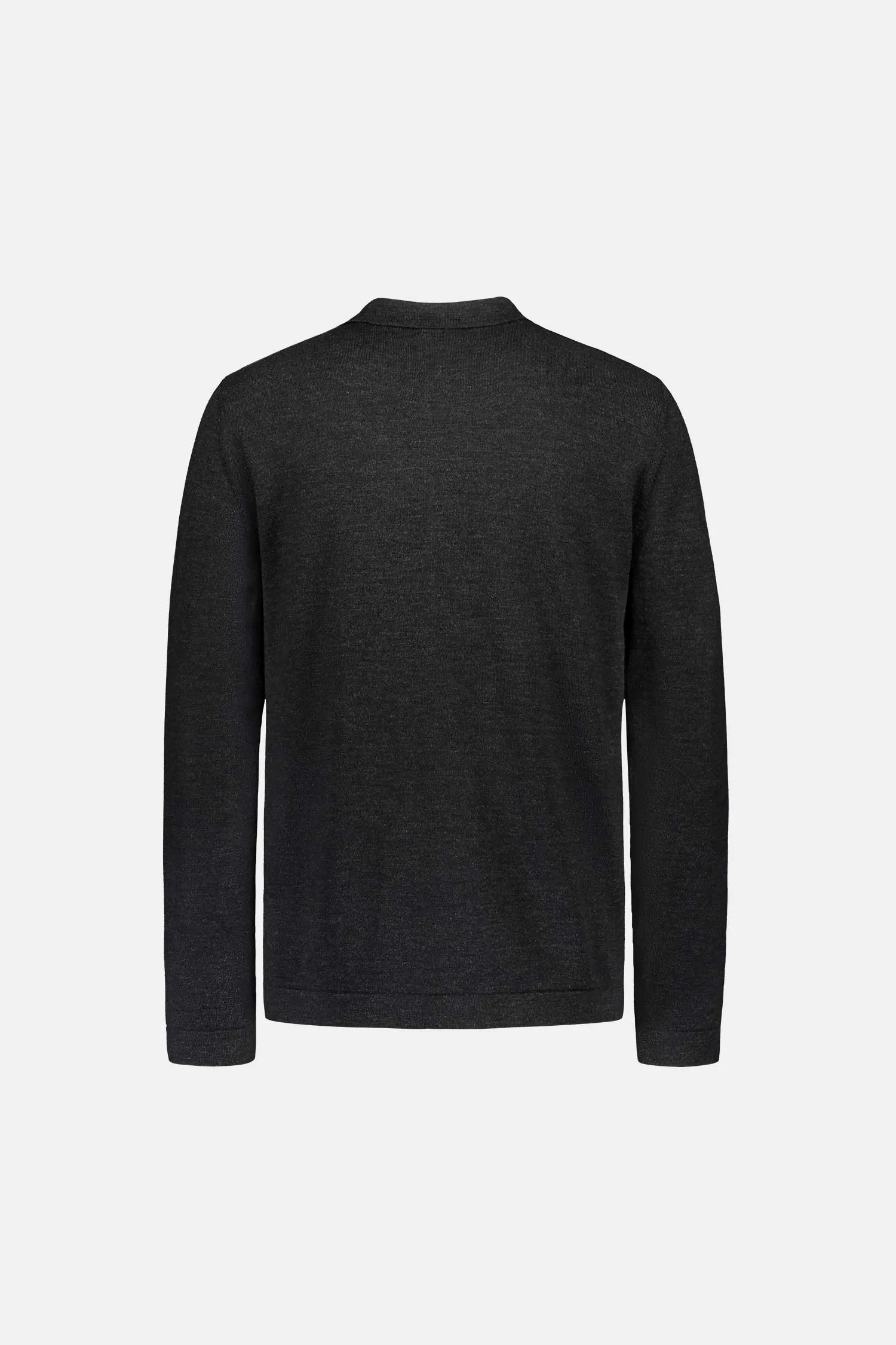 Eero Extra Fine Merino Wool Knit Shirt Anthracite