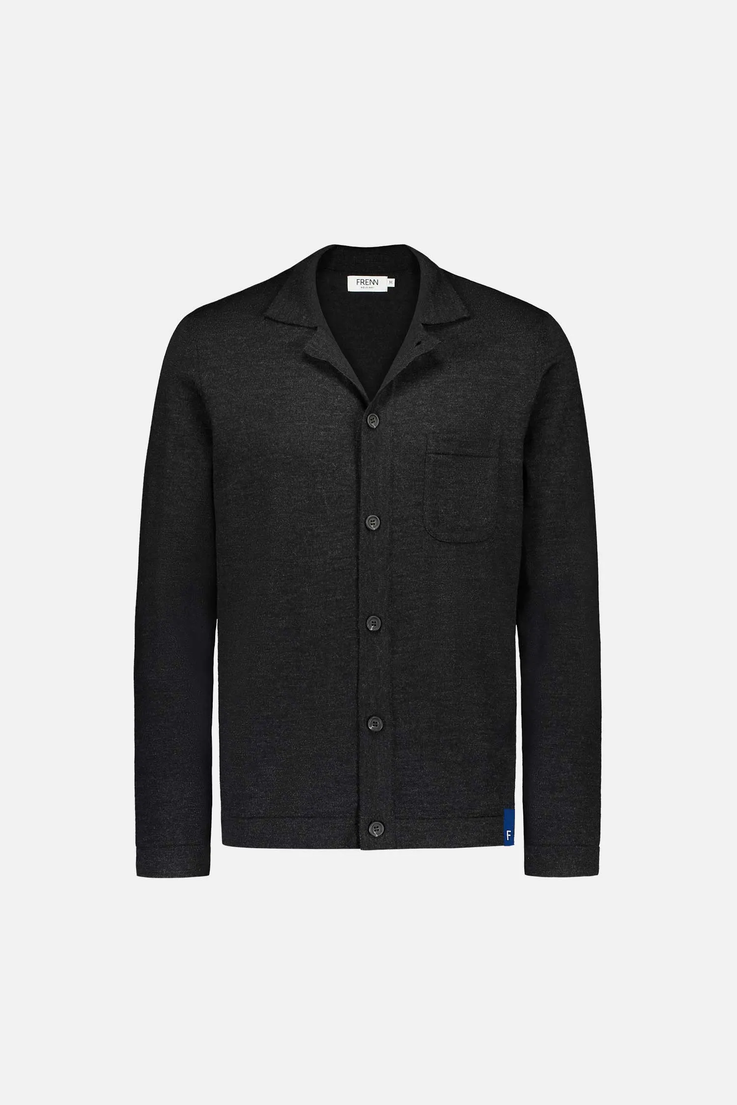 Eero Extra Fine Merino Wool Knit Shirt Anthracite