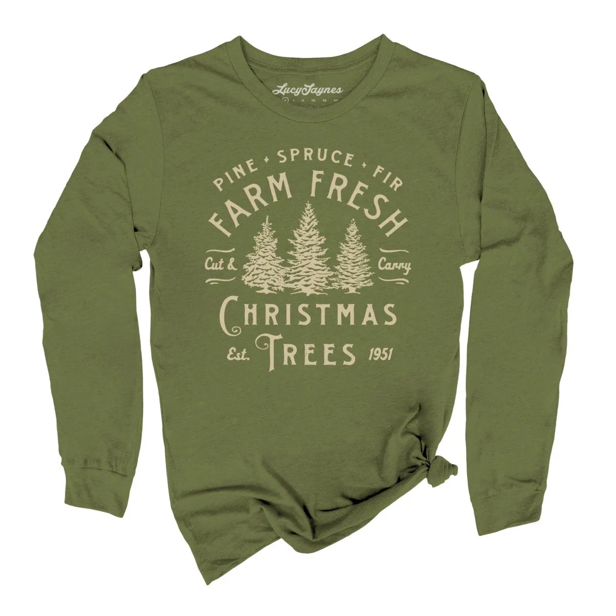 Farm Fresh Christmas Trees Long Sleeve Tee