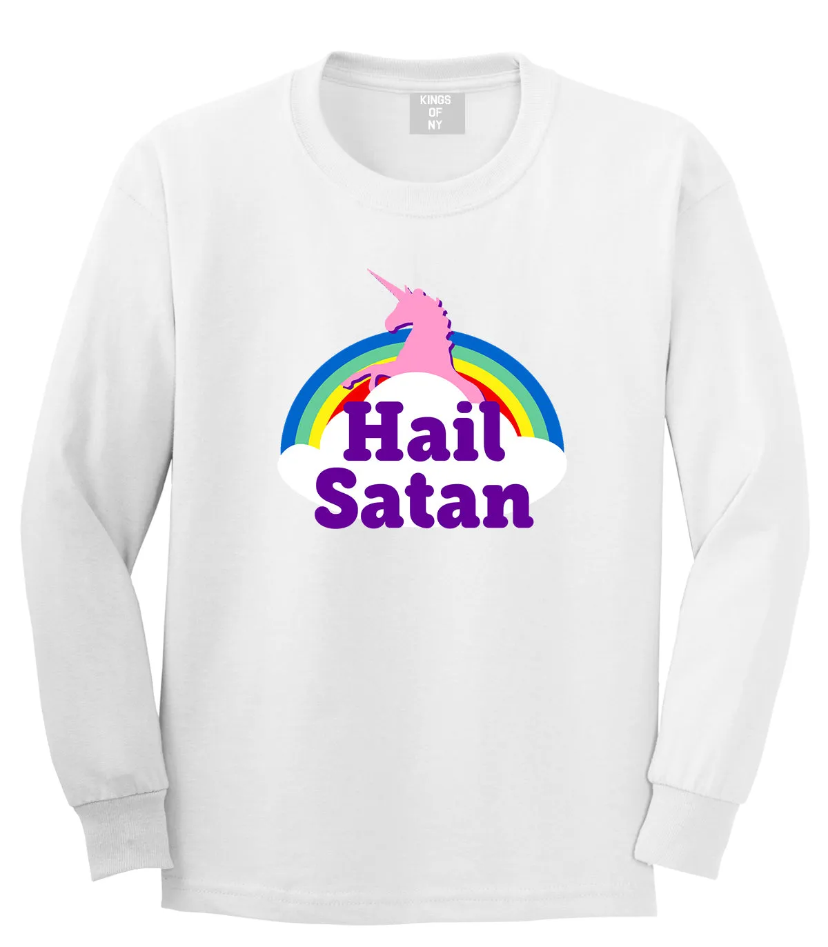 Hail Satan Unicorn Mens Long Sleeve T-Shirt