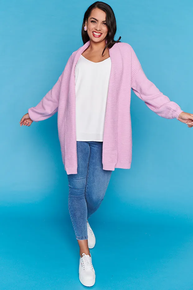 Helena Lilac Knit Cardi