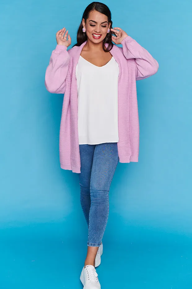 Helena Lilac Knit Cardi