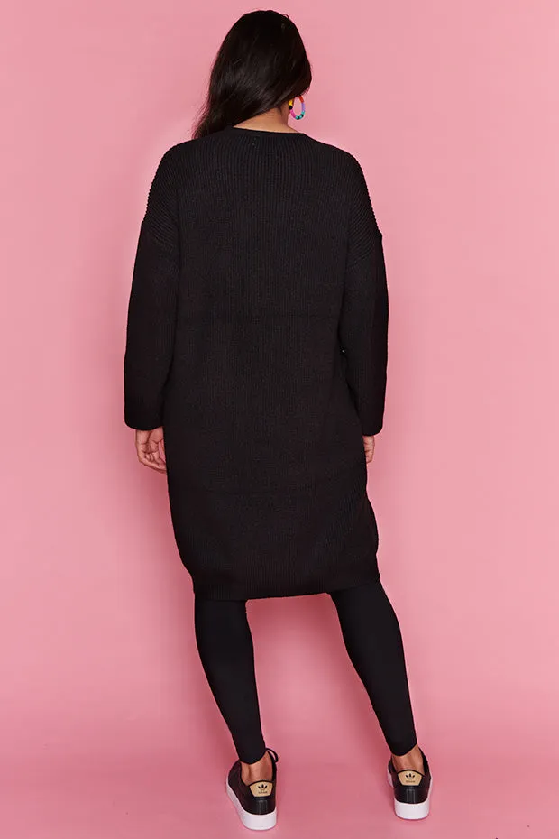 Hemi Black Longline Cardi