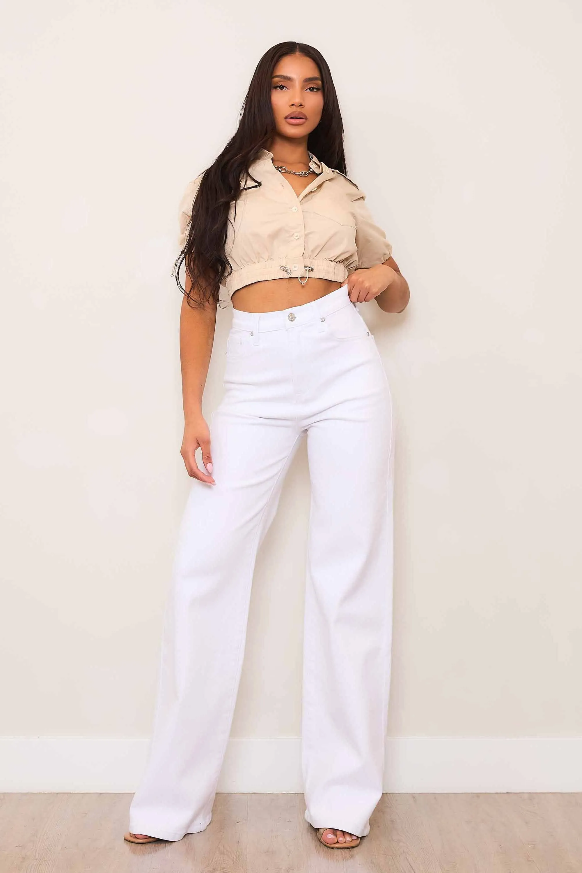 High-Rise Essential Wide Leg Jeans