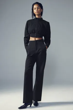 High-Waist On Point Moto Trouser - Black