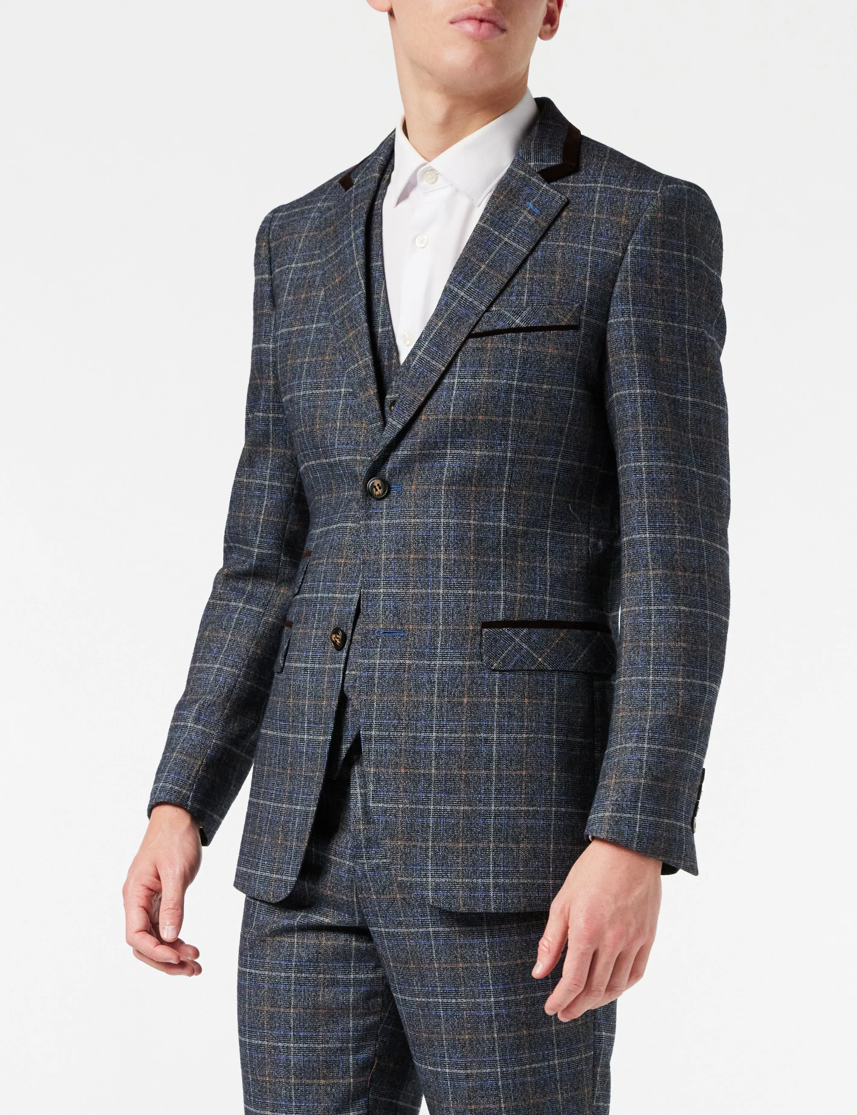 HUGO - TWEED CHECK SUIT IN GREY