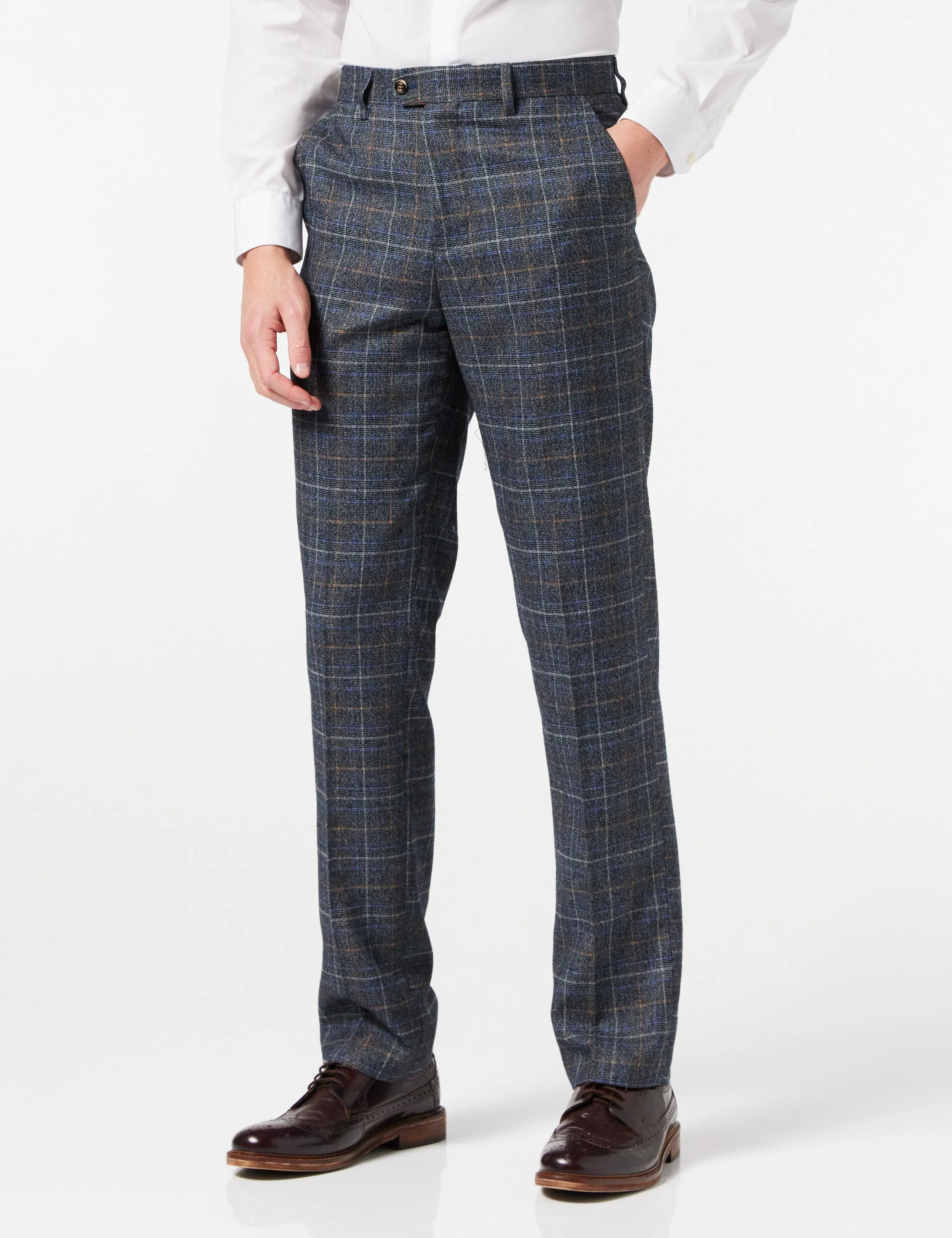 HUGO - TWEED CHECK SUIT IN GREY