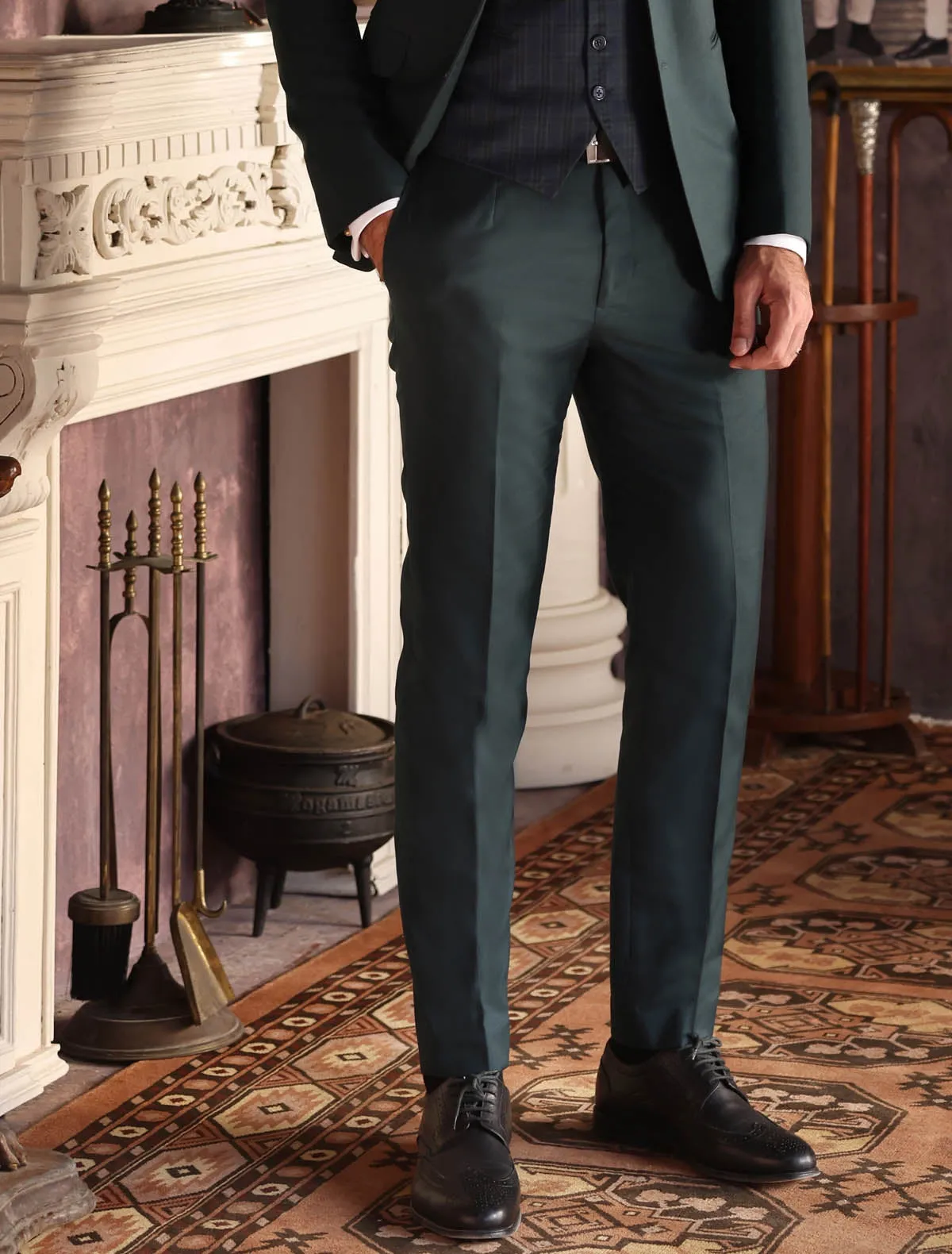 HUNTER GREEN FORMAL PANTS