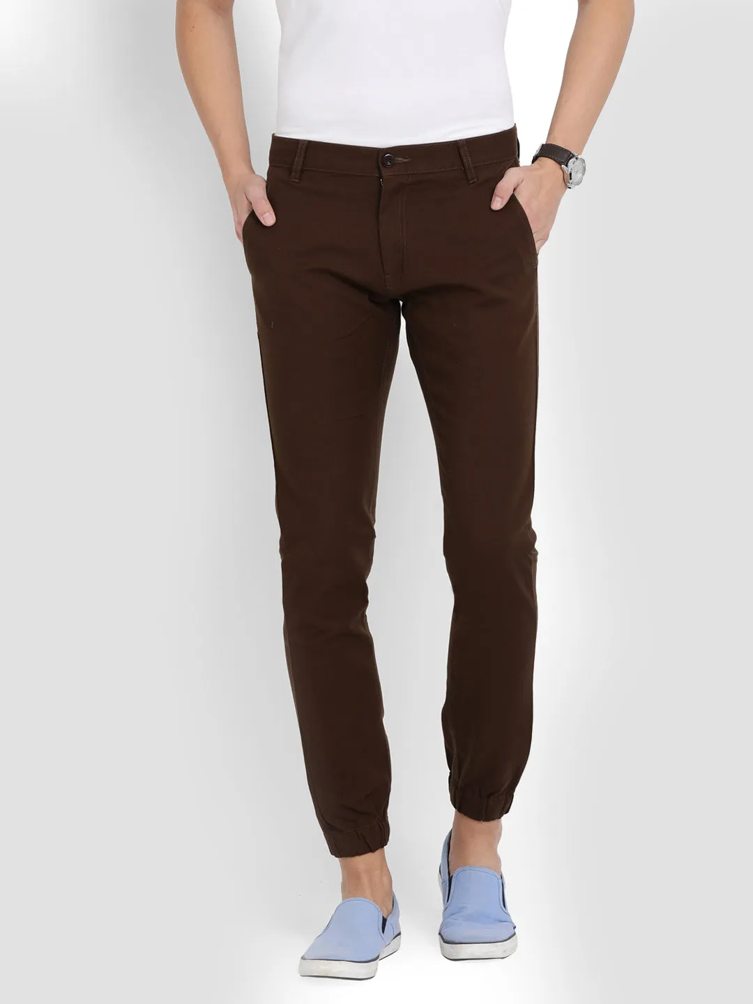 JDC Casual Solid Jogger Trouser - Brown