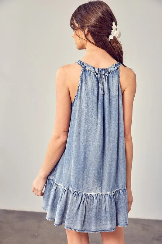 Karla Shirred Halter Dress