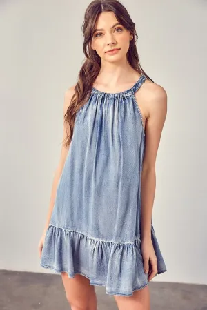 Karla Shirred Halter Dress