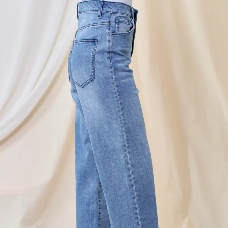 Kenny Straight Leg Boyfriend Cuffed Jeans