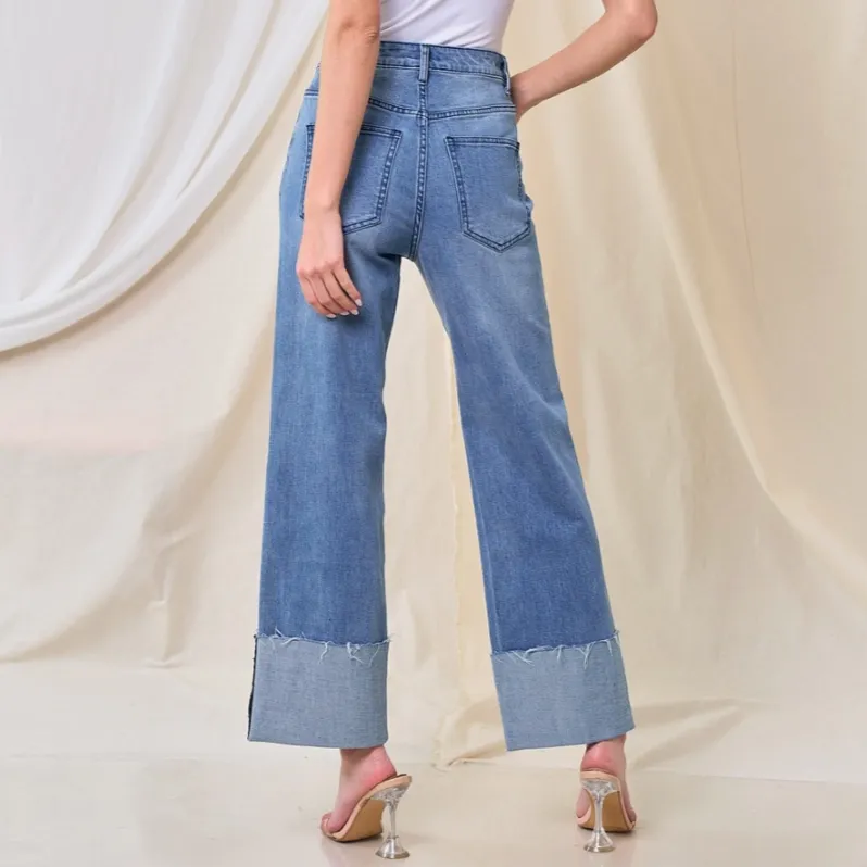 Kenny Straight Leg Boyfriend Cuffed Jeans