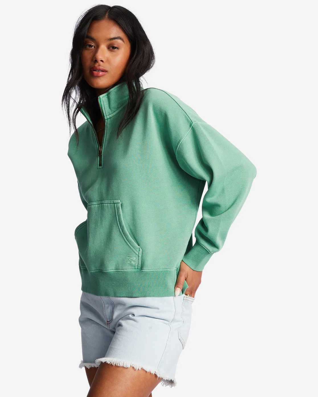 Lazy Mornings Half-Zip Pullover Sweatshirt - Sweet Grass