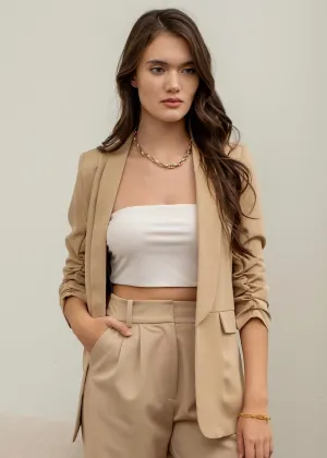 Like A Boss Ruched Sleeve Blazer - 5 Colors!