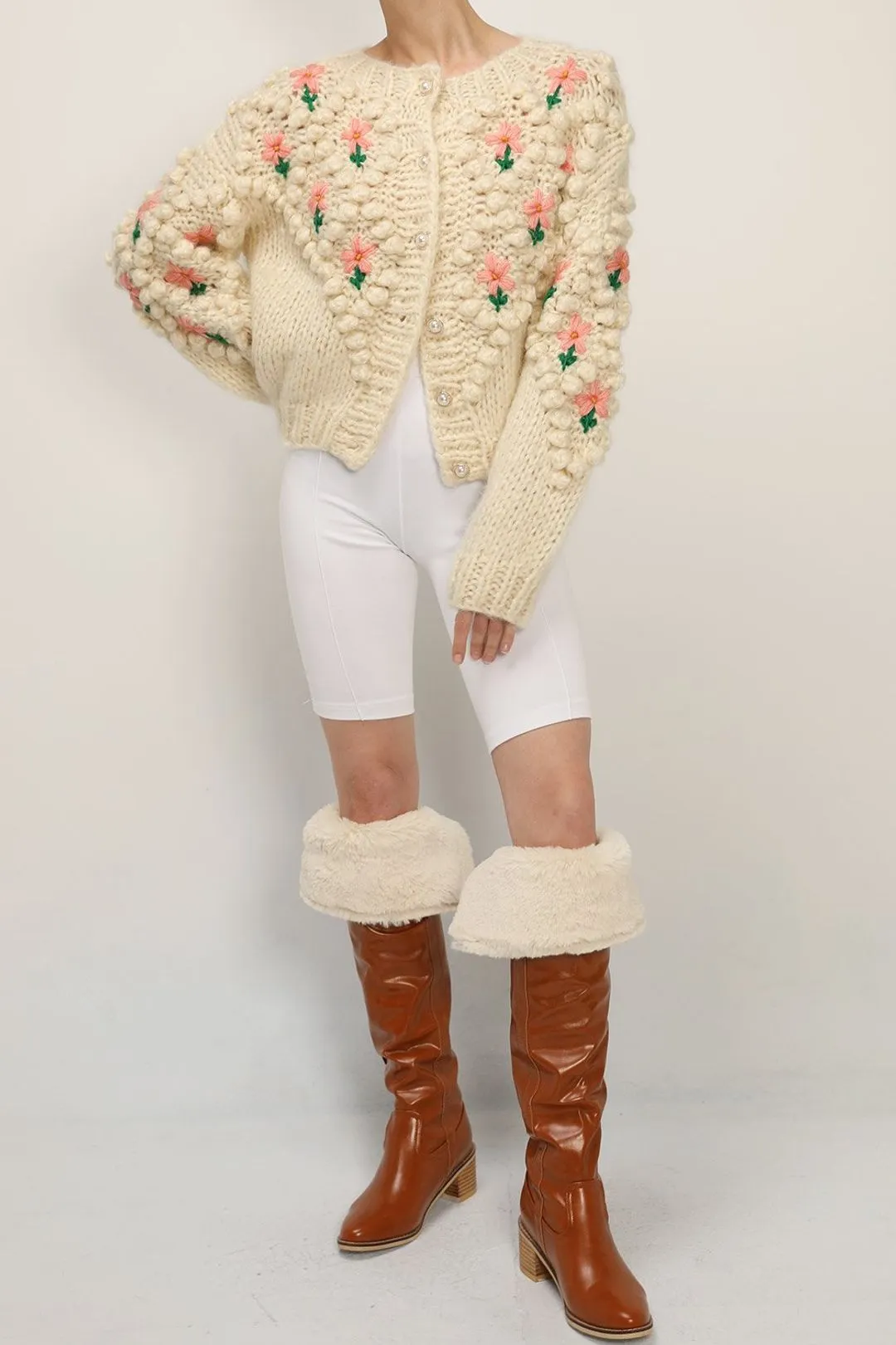 Lily Floral Embroidered Knit Cardigan