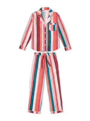 Long pyjama set stripe print multi