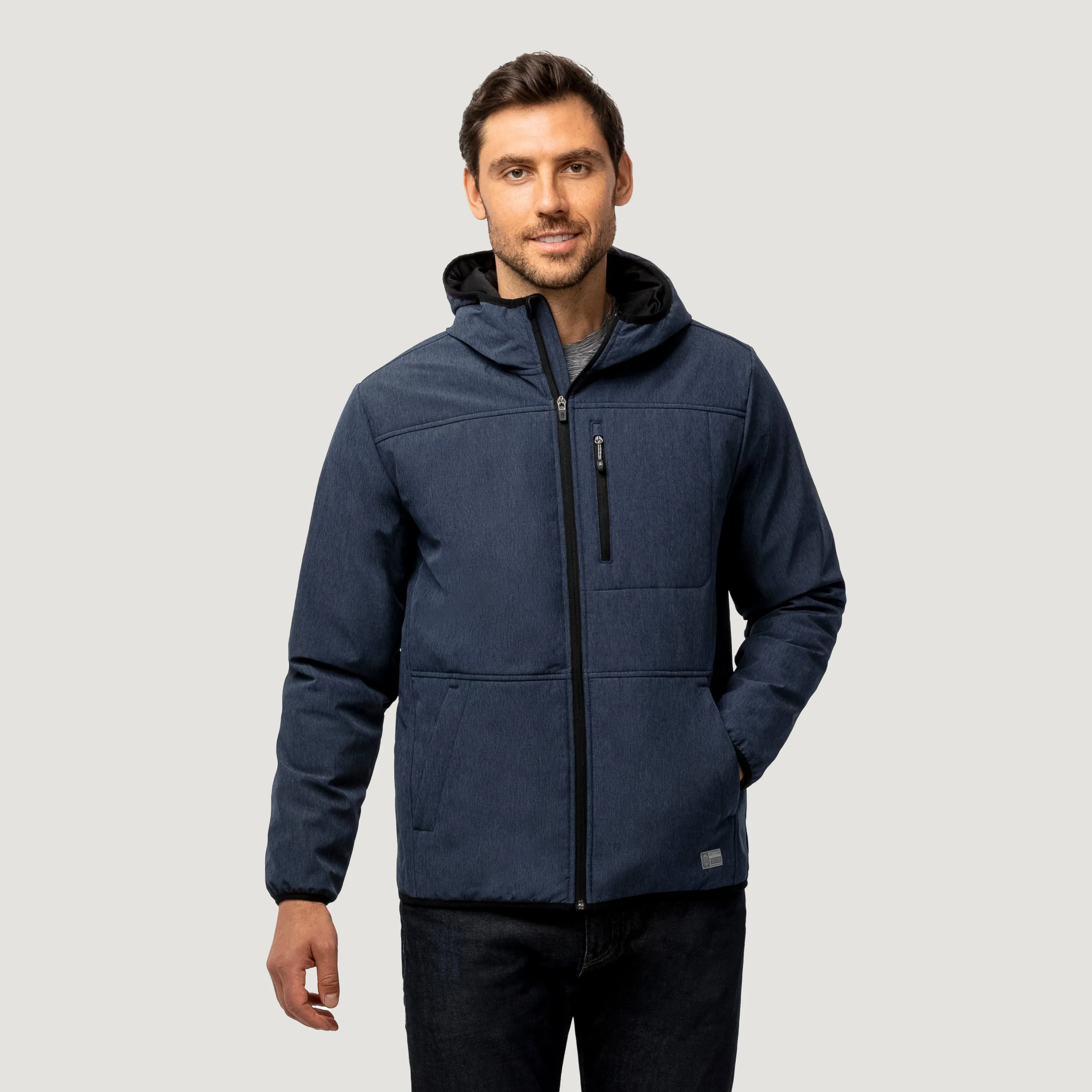 Men's Melange Stretch Full Zip Hoodie