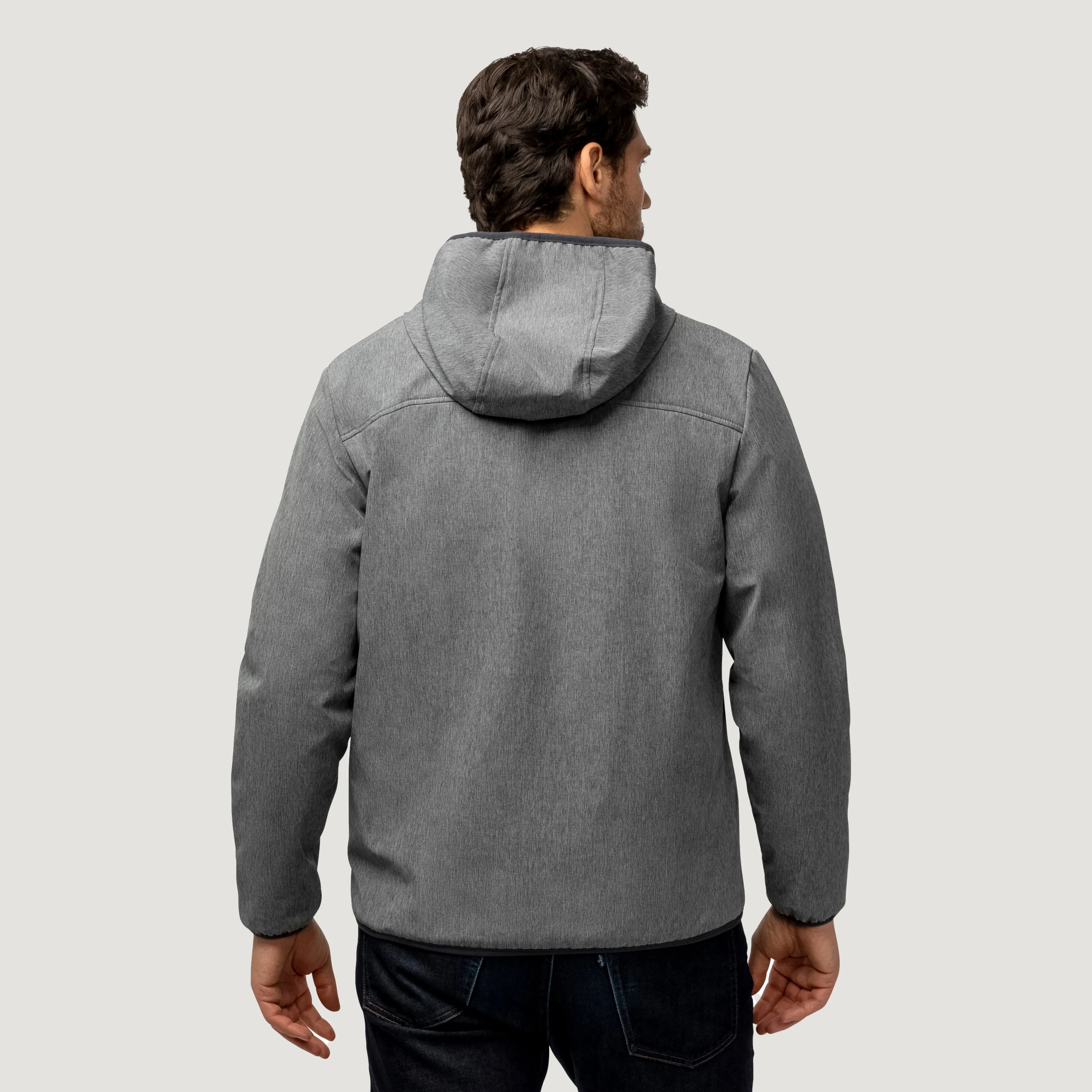 Men's Melange Stretch Full Zip Hoodie