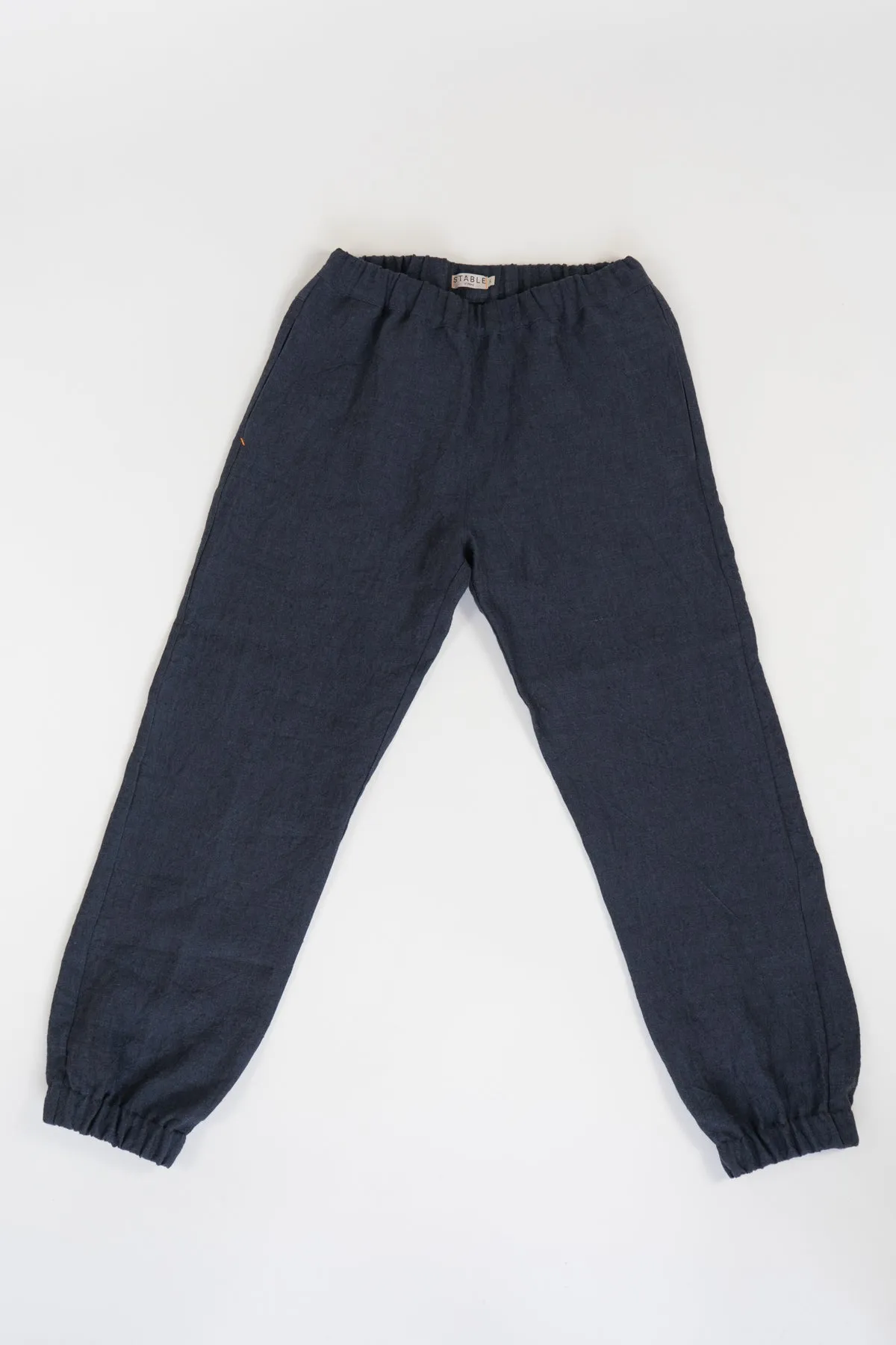 Navy Blue Irish Linen Cuff Trouser