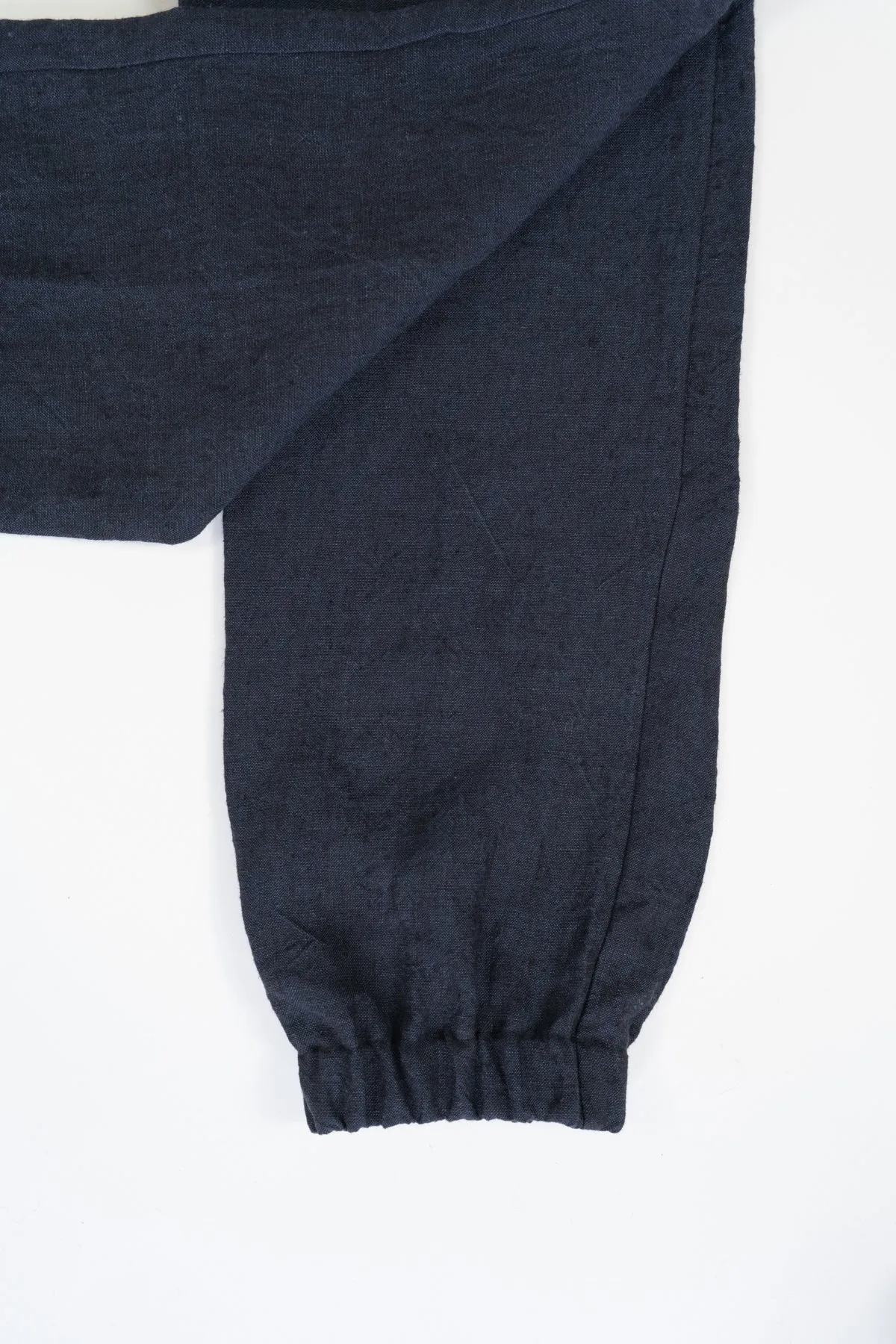 Navy Blue Irish Linen Cuff Trouser