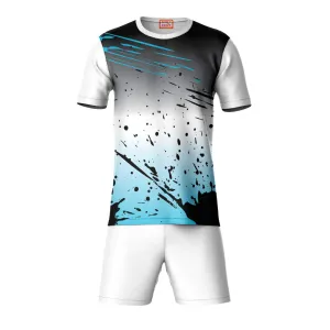 Next Print Round neck jersey white with shorts NPTS09