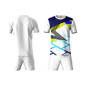 Next Print Round neck jersey white with shorts NPTS101