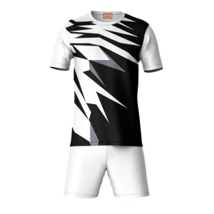 Next Print Round neck jersey white with shorts NPTS132