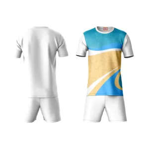 Next Print Round neck jersey white with shorts NPTS86