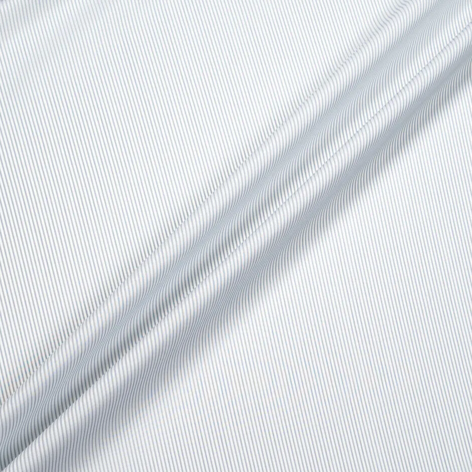 Pale Grey Pinstriped Superfine Pure Cotton