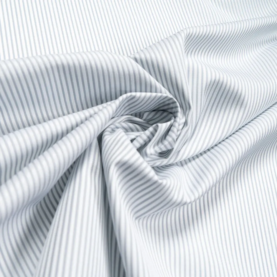 Pale Grey Pinstriped Superfine Pure Cotton