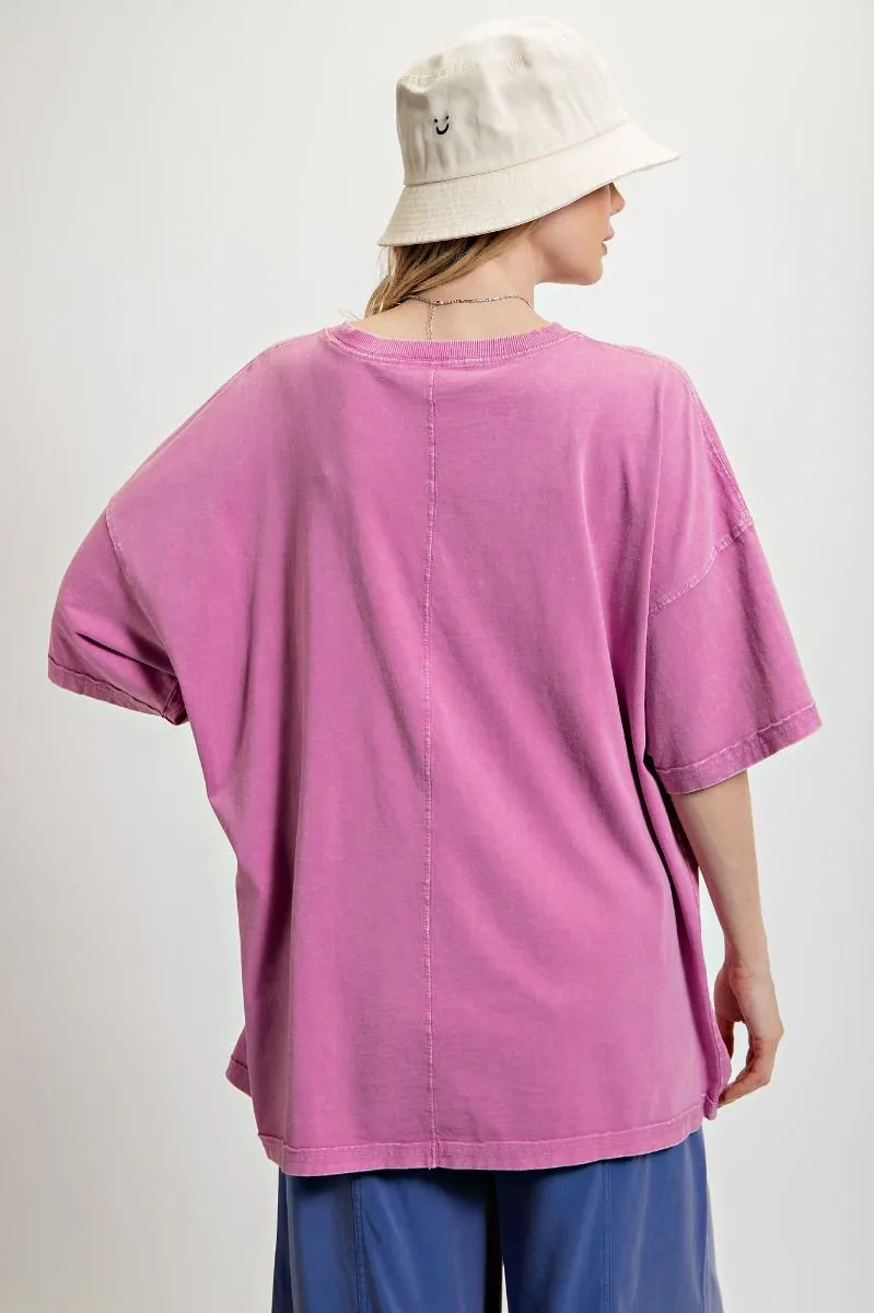 Perfectly Oversized Washed Pink Top